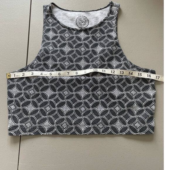 Authentic American Heritage Geometric Crop Tank Top Sleeveless Black White XL - Picture 8 of 9